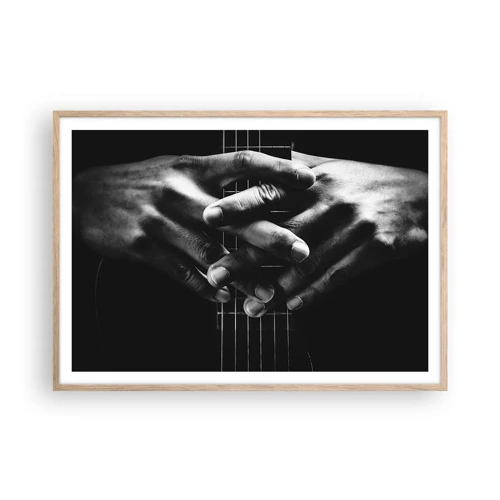 Poster in einem Rahmen aus heller Eiche - Gebet des Künstlers - 100x70 cm
