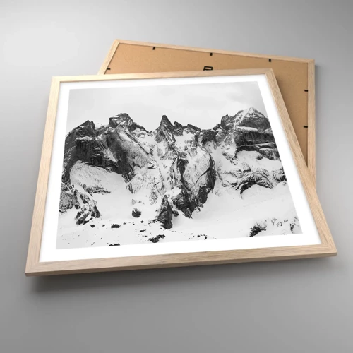 Poster in einem Rahmen aus heller Eiche - Gefährlicher Granitgrat - 50x50 cm