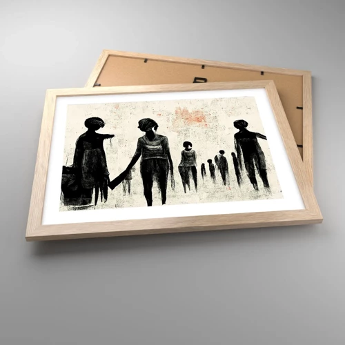 Poster in einem Rahmen aus heller Eiche - Gegen die Einsamkeit - 40x30 cm