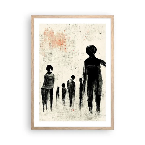 Poster in einem Rahmen aus heller Eiche - Gegen die Einsamkeit - 50x70 cm