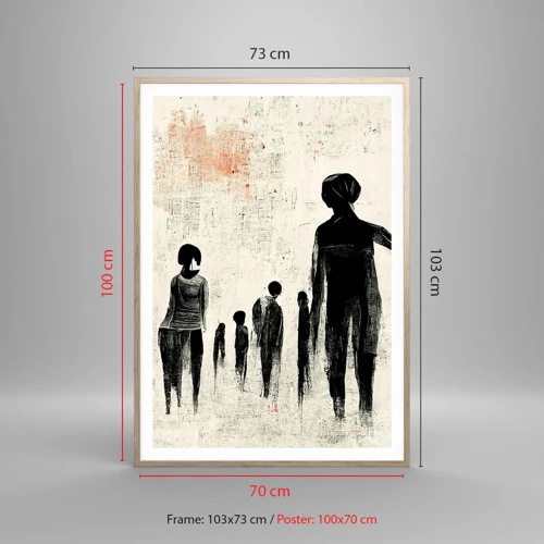 Poster in einem Rahmen aus heller Eiche - Gegen die Einsamkeit - 70x100 cm