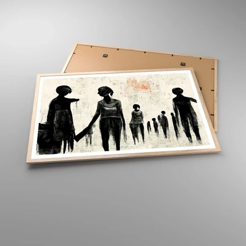 Poster in einem Rahmen aus heller Eiche - Gegen die Einsamkeit - 91x61 cm