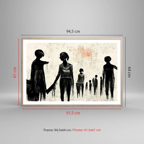 Poster in einem Rahmen aus heller Eiche - Gegen die Einsamkeit - 91x61 cm
