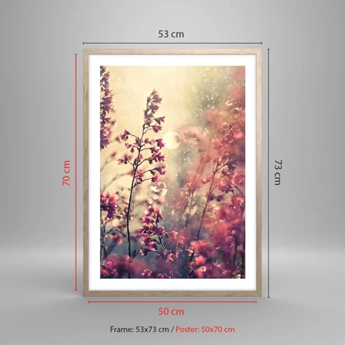 Poster in einem Rahmen aus heller Eiche - Geheimnisvoller Garten - 50x70 cm