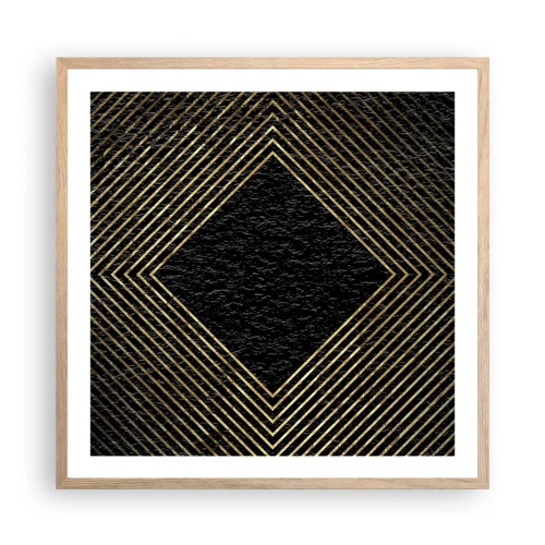 Poster in einem Rahmen aus heller Eiche - Geometrie im glamourösen Stil - 60x60 cm