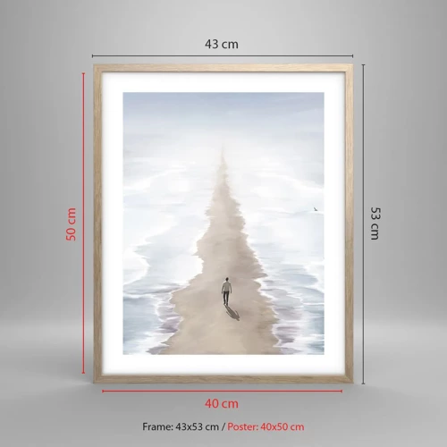 Poster in einem Rahmen aus heller Eiche - Glänzende Zukunft - 40x50 cm