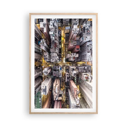 Poster in einem Rahmen aus heller Eiche - Grüße aus Hongkong - 61x91 cm