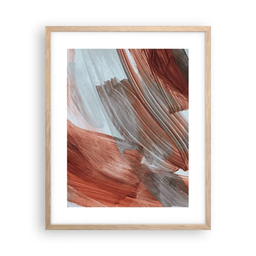 Poster in einem Rahmen aus heller Eiche - Herbst und windige Abstraktion - 40x50 cm
