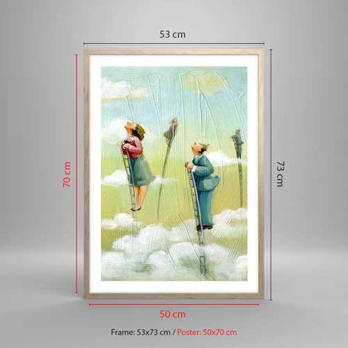 Poster in einem Rahmen aus heller Eiche - Hinter deinem Traum - 50x70 cm