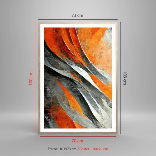 Poster in einem Rahmen aus heller Eiche - Hitze und Kälte - 70x100 cm