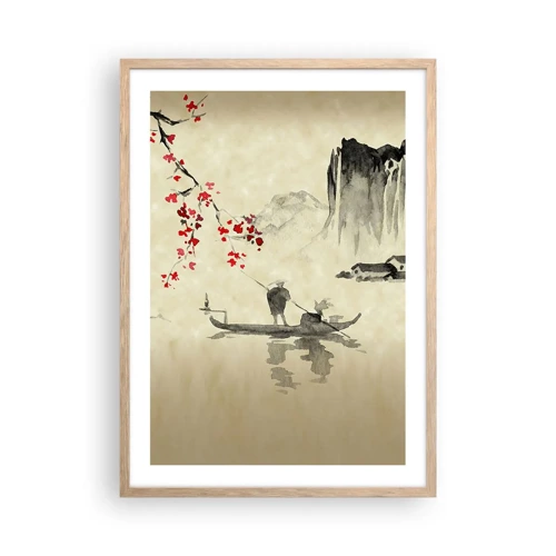 Poster in einem Rahmen aus heller Eiche - Im Land der blühenden Kirschbäume - 50x70 cm