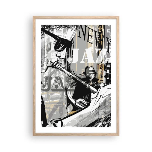 Poster in einem Rahmen aus heller Eiche - Im Rhythmus von New York - 50x70 cm