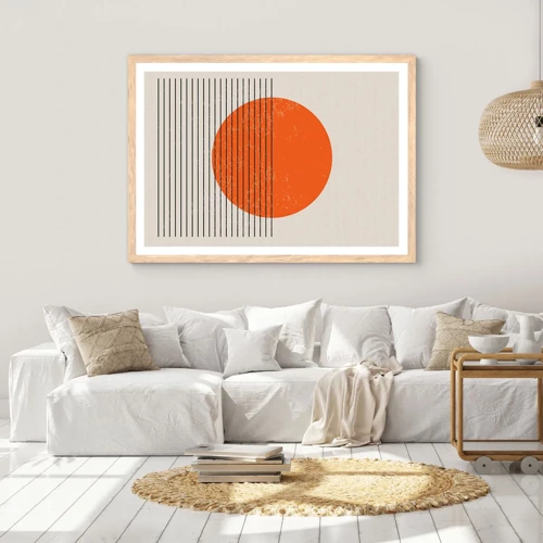 Poster in einem Rahmen aus heller Eiche - Immer die Sonne - 100x70 cm