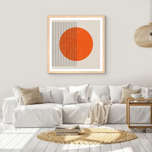 Poster in einem Rahmen aus heller Eiche - Immer die Sonne - 30x30 cm