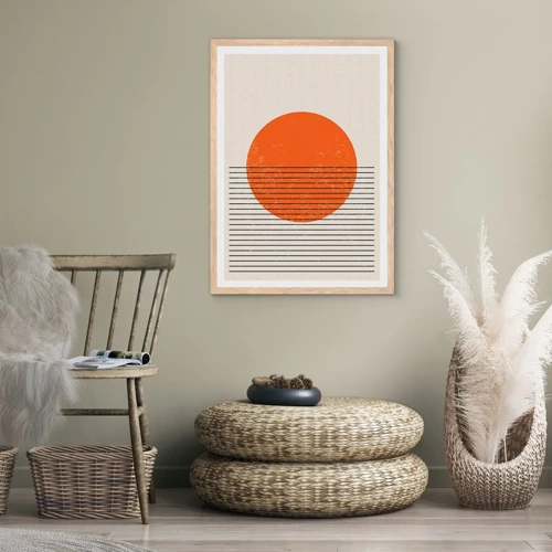 Poster in einem Rahmen aus heller Eiche - Immer die Sonne - 30x40 cm
