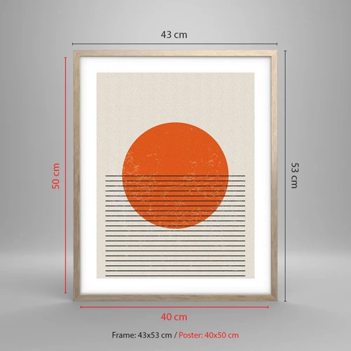 Poster in einem Rahmen aus heller Eiche - Immer die Sonne - 40x50 cm