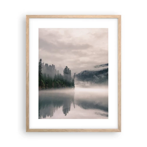 Poster in einem Rahmen aus heller Eiche - In Reflexion, im Nebel - 40x50 cm