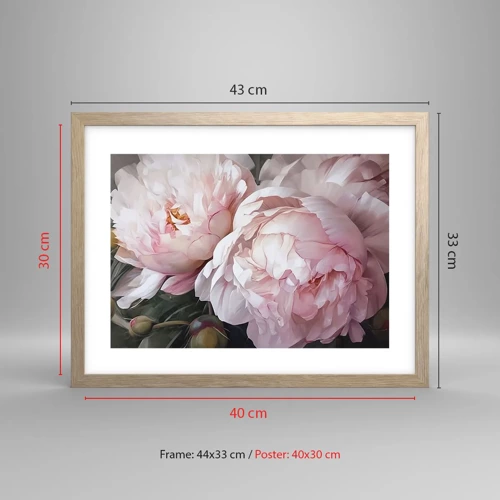 Poster in einem Rahmen aus heller Eiche - In der Blüte angehalten - 40x30 cm