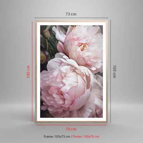 Poster in einem Rahmen aus heller Eiche - In der Blüte angehalten - 70x100 cm