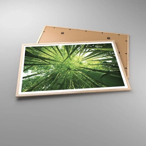 Poster in einem Rahmen aus heller Eiche - In einem Bambushain - 91x61 cm