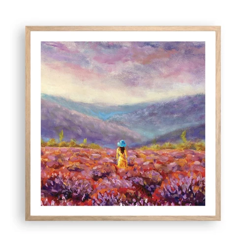 Poster in einem Rahmen aus heller Eiche - In einer Lavendelwelt - 60x60 cm