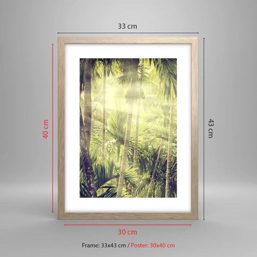 Poster in einem Rahmen aus heller Eiche - In grüner Hitze - 30x40 cm