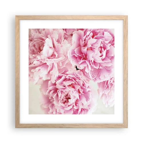 Poster in einem Rahmen aus heller Eiche - In rosa Glamour - 40x40 cm