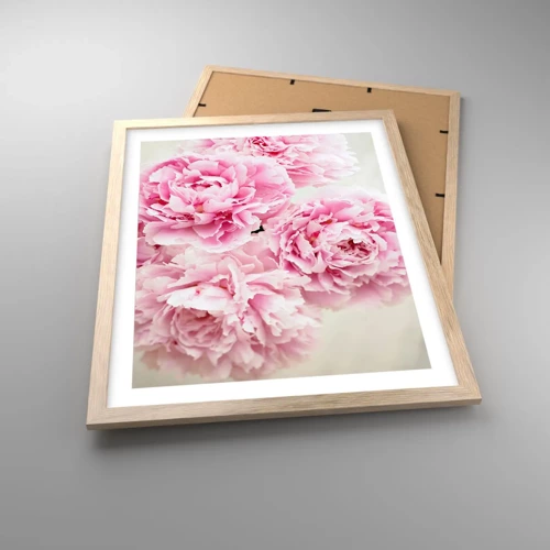 Poster in einem Rahmen aus heller Eiche - In rosa Glamour - 40x50 cm