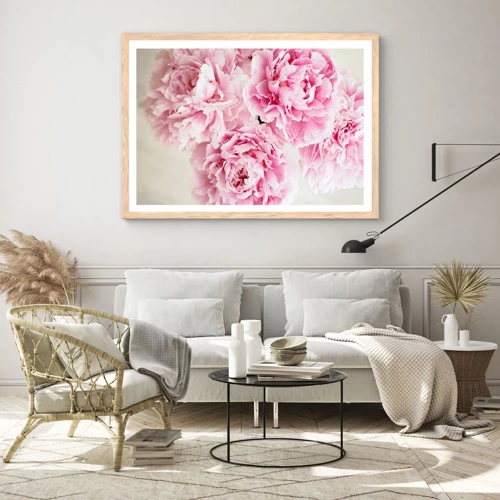 Poster in einem Rahmen aus heller Eiche - In rosa Glamour - 50x40 cm