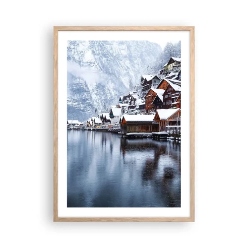 Poster in einem Rahmen aus heller Eiche - In winterlicher Dekoration - 50x70 cm