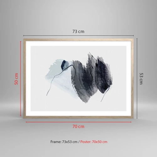 Poster in einem Rahmen aus heller Eiche - Intensität und Bewegung - 70x50 cm