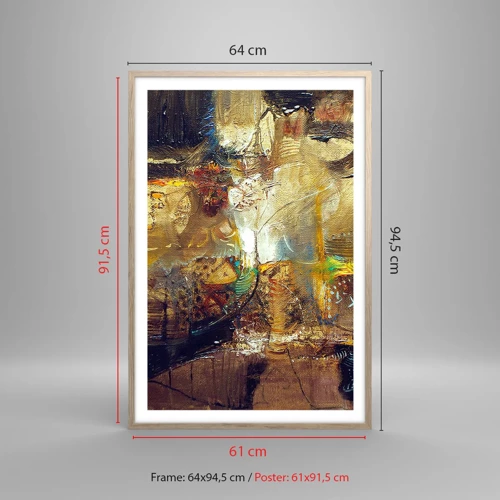 Poster in einem Rahmen aus heller Eiche - Kalt, wärmer, heiß - 61x91 cm