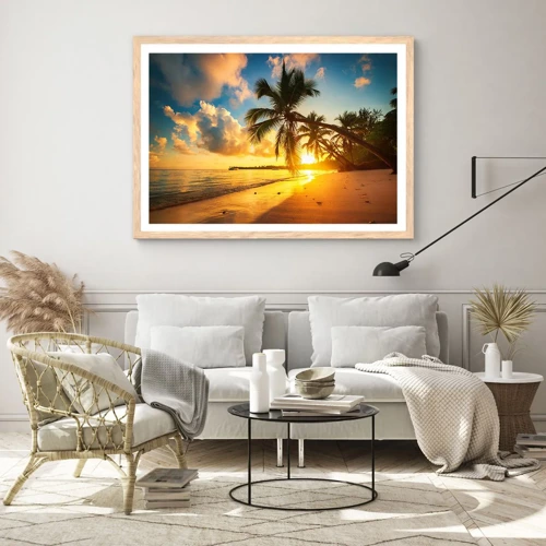 Poster in einem Rahmen aus heller Eiche - Karibischer Traum - 40x30 cm