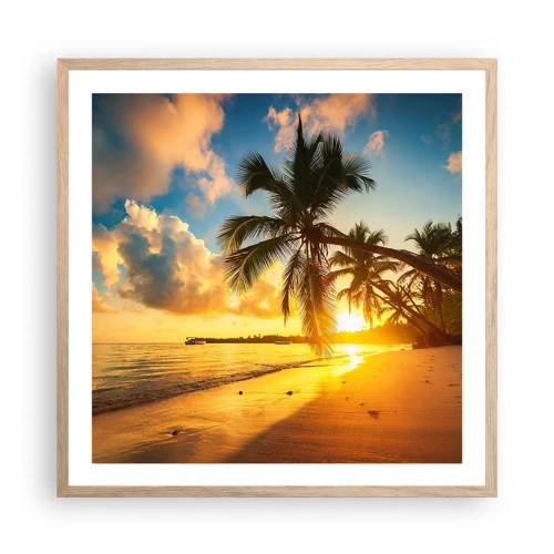 Poster in einem Rahmen aus heller Eiche - Karibischer Traum - 60x60 cm