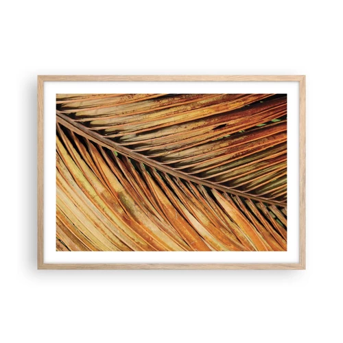 Poster in einem Rahmen aus heller Eiche - Kokosnuss-Gold - 70x50 cm