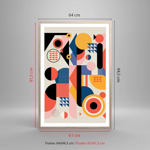 Poster in einem Rahmen aus heller Eiche - Komposition: Na, los, spiel! - 61x91 cm