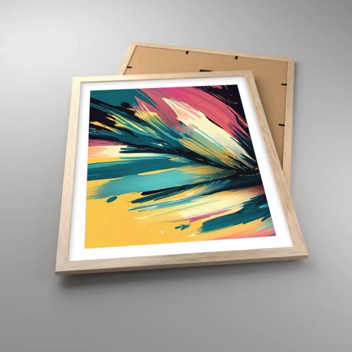 Poster in einem Rahmen aus heller Eiche - Komposition – eine Explosion der Freude - 40x50 cm
