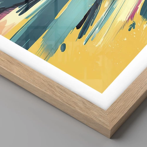 Poster in einem Rahmen aus heller Eiche - Komposition – eine Explosion der Freude - 61x91 cm