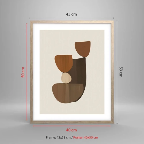 Poster in einem Rahmen aus heller Eiche - Komposition in Bronze - 40x50 cm