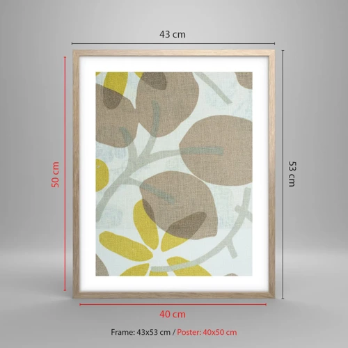 Poster in einem Rahmen aus heller Eiche - Komposition in voller Sonne - 40x50 cm