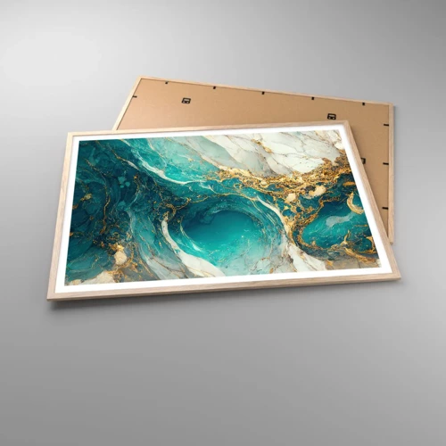 Poster in einem Rahmen aus heller Eiche - Komposition mit Goldadern - 100x70 cm