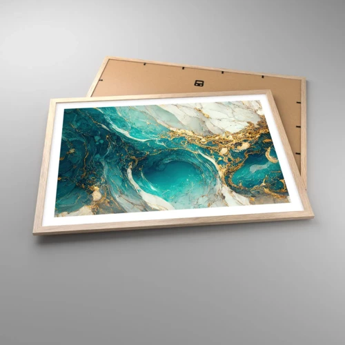 Poster in einem Rahmen aus heller Eiche - Komposition mit Goldadern - 70x50 cm
