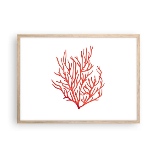 Poster in einem Rahmen aus heller Eiche - Korallenfiligran - 70x50 cm