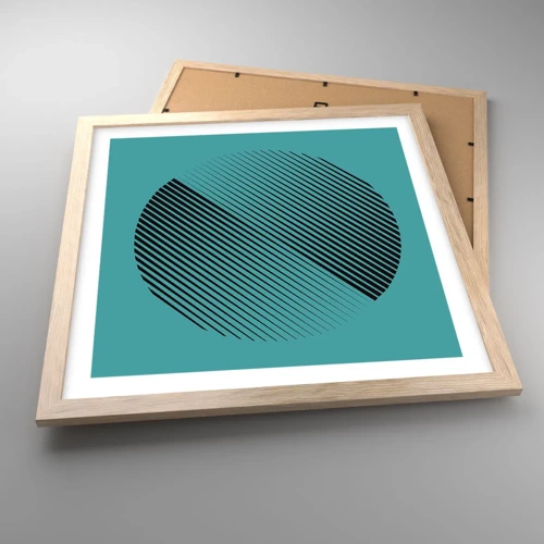 Poster in einem Rahmen aus heller Eiche - Kreis – eine geometrische Variante - 40x40 cm