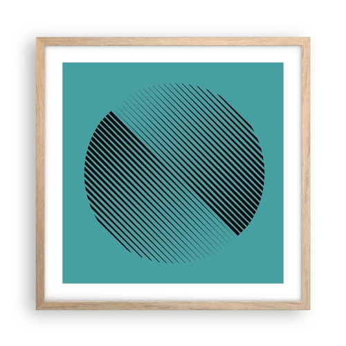 Poster in einem Rahmen aus heller Eiche - Kreis – eine geometrische Variante - 50x50 cm