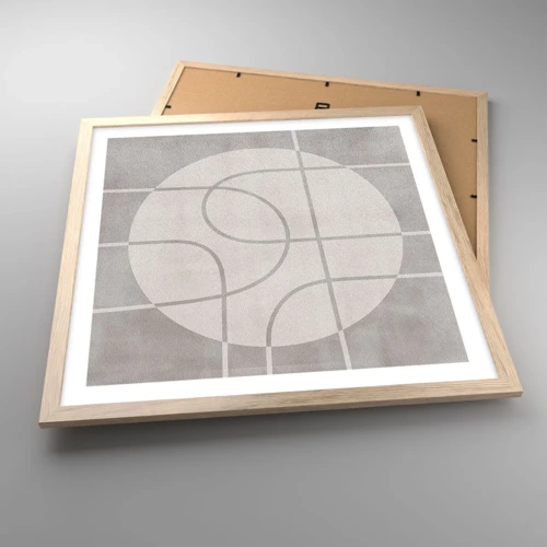 Poster in einem Rahmen aus heller Eiche - Kreisförmig und geradeaus - 50x50 cm
