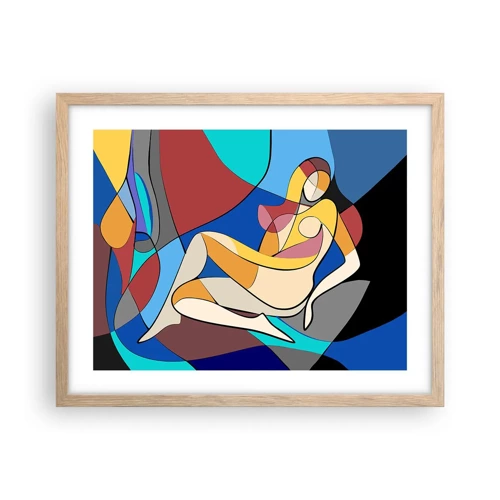 Poster in einem Rahmen aus heller Eiche - Kubistischer Akt - 50x40 cm