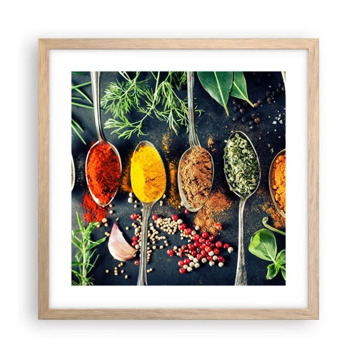 Poster in einem Rahmen aus heller Eiche - Kulinarische Magie - 40x40 cm