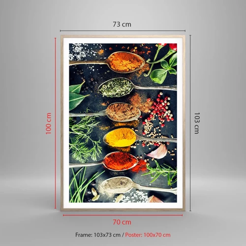 Poster in einem Rahmen aus heller Eiche - Kulinarische Magie - 70x100 cm