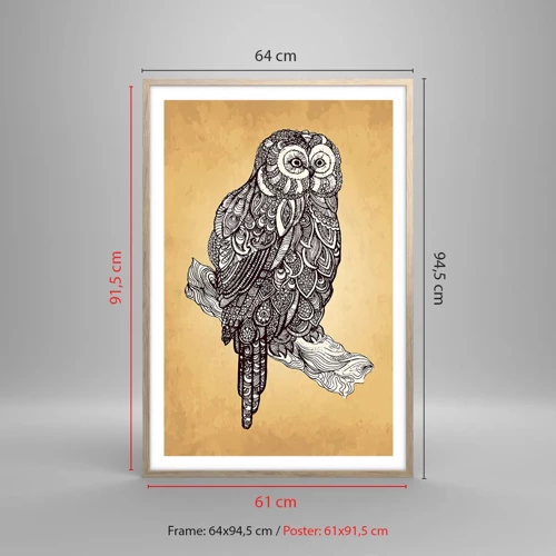 Poster in einem Rahmen aus heller Eiche - Kunstvolle Ornamente der Weisheit - 61x91 cm